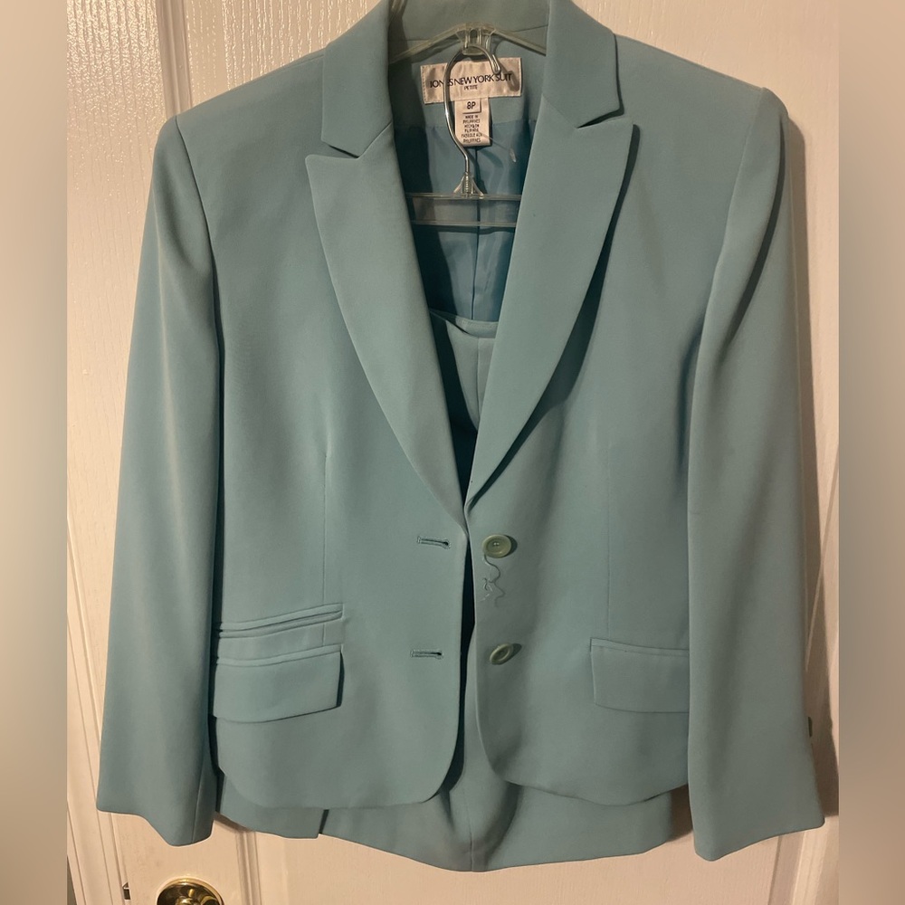 Turquoise 2pc Women’s Suit with Mini Skirt